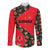 Slovakia Coat of Arms Long Sleeve Button Shirt with Red Poppy Flowers and Bold Flag Colors Design - Wonder Print Shop