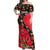 Slovakia Coat of Arms Off Shoulder Maxi Dress with Red Poppy Flowers and Bold Flag Colors Design - Wonder Print Shop