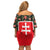 Slovakia Coat of Arms Off Shoulder Short Dress with Red Poppy Flowers and Bold Flag Colors Design - Wonder Print Shop