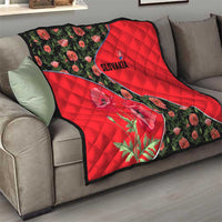 Slovakia Coat of Arms Quilt with Red Poppy Flowers and Bold Flag Colors Design - Wonder Print Shop