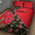 Slovakia Coat of Arms Quilt Bed Set with Red Poppy Flowers and Bold Flag Colors Design - Wonder Print Shop