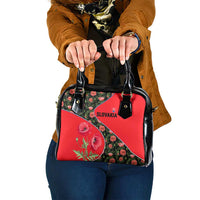 Slovakia Coat of Arms Shoulder Handbag with Red Poppy Flowers and Bold Flag Colors Design - Wonder Print Shop