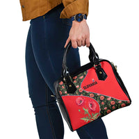 Slovakia Coat of Arms Shoulder Handbag with Red Poppy Flowers and Bold Flag Colors Design - Wonder Print Shop