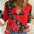Slovakia Coat of Arms Women Casual Shirt with Red Poppy Flowers and Bold Flag Colors Design - Wonder Print Shop