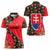 Slovakia Coat of Arms Women Polo Shirt with Red Poppy Flowers and Bold Flag Colors Design - Wonder Print Shop