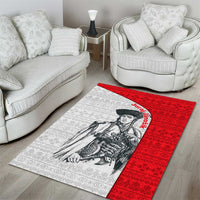 Juraj Janosik Slovakia Area Rug with Folk Pattern Red White Legend Spirit