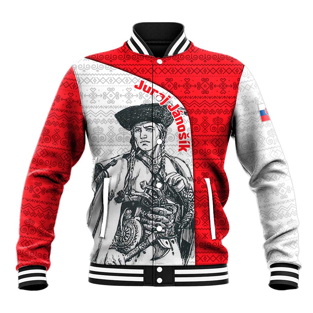 Juraj Janosik Slovakia Baseball Jacket with Folk Pattern Red White Legend Spirit