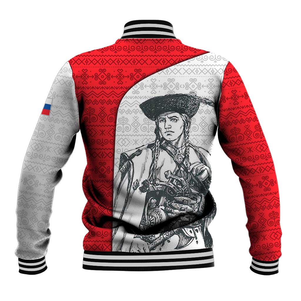 Juraj Janosik Slovakia Baseball Jacket with Folk Pattern Red White Legend Spirit