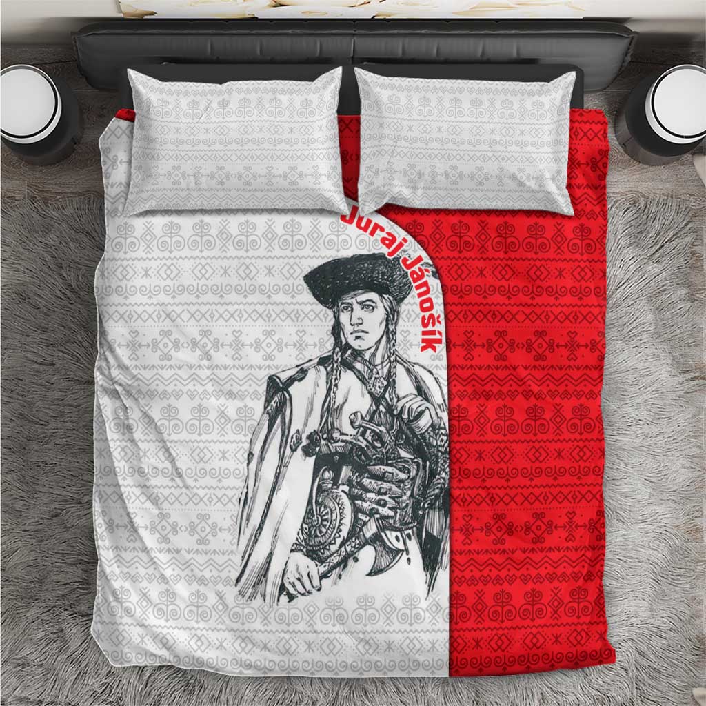 Juraj Janosik Slovakia Bedding Set with Folk Pattern Red White Legend Spirit