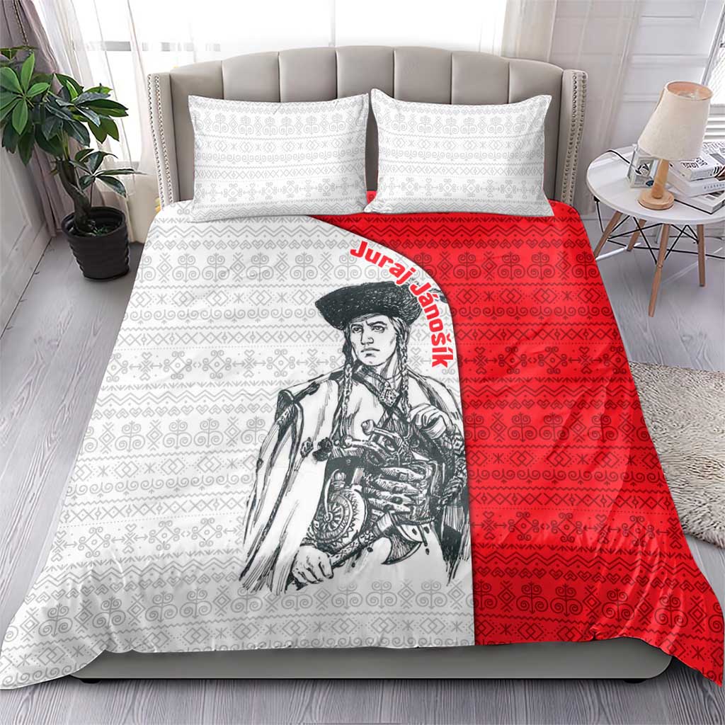 Juraj Janosik Slovakia Bedding Set with Folk Pattern Red White Legend Spirit