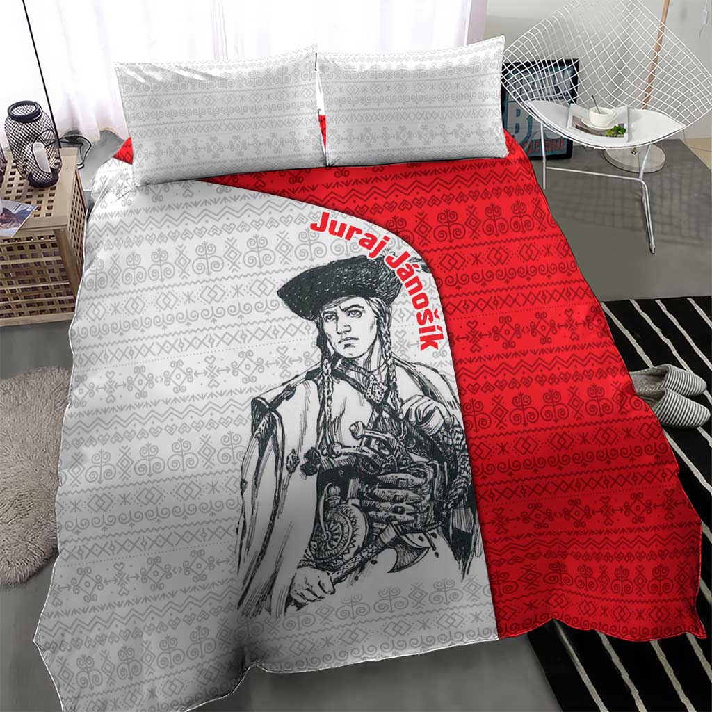Juraj Janosik Slovakia Bedding Set with Folk Pattern Red White Legend Spirit