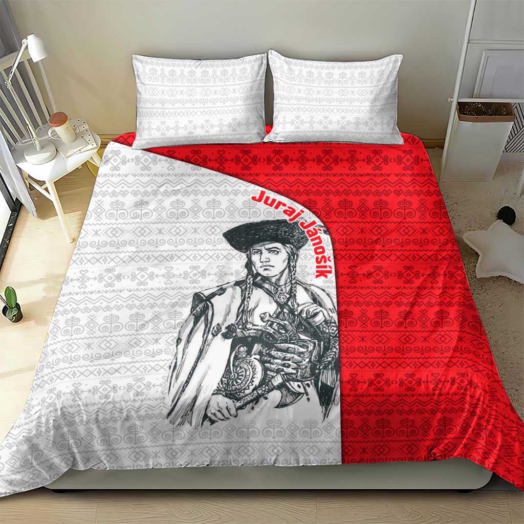 Juraj Janosik Slovakia Bedding Set with Folk Pattern Red White Legend Spirit