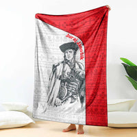 Juraj Janosik Slovakia Blanket with Folk Pattern Red White Legend Spirit