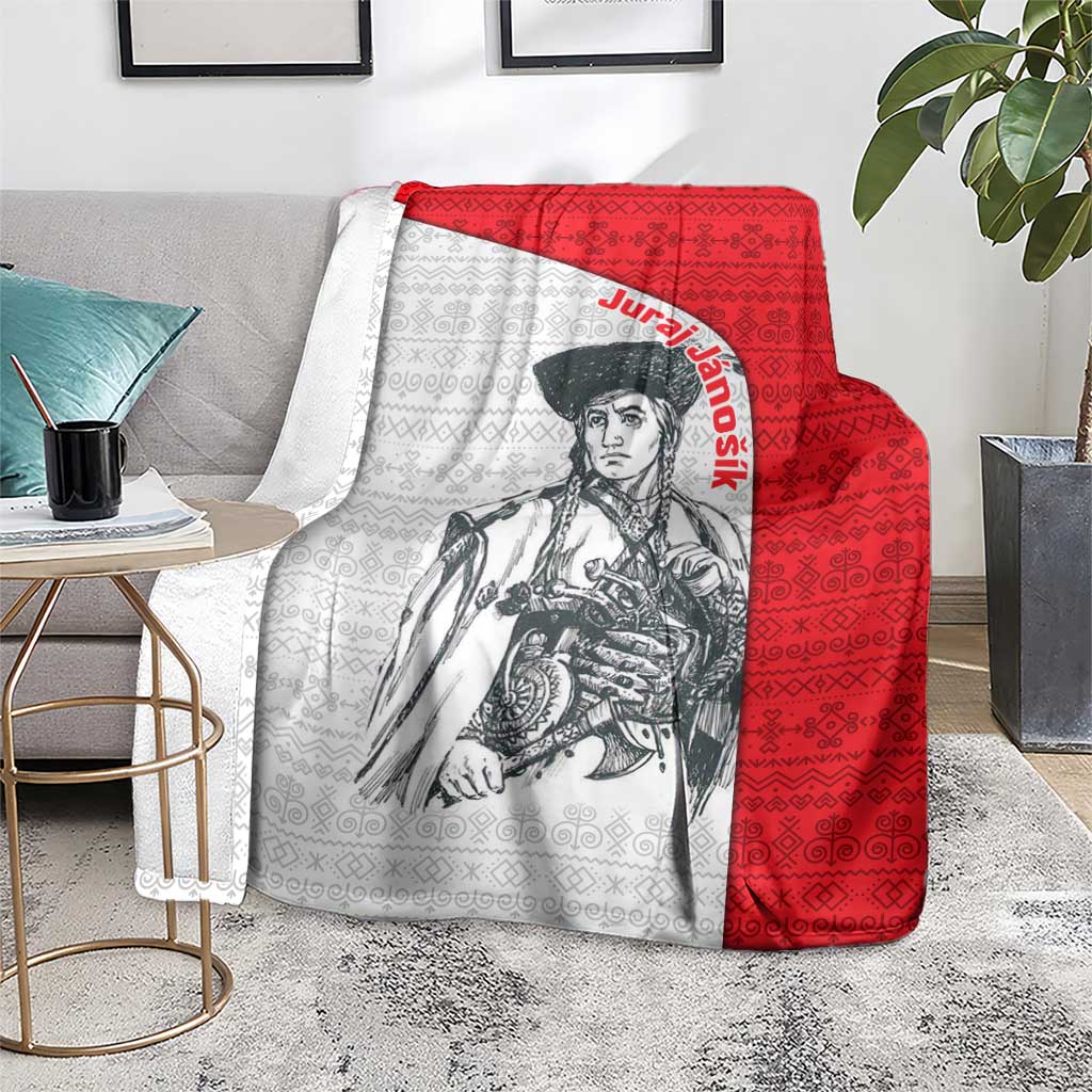 Juraj Janosik Slovakia Blanket with Folk Pattern Red White Legend Spirit