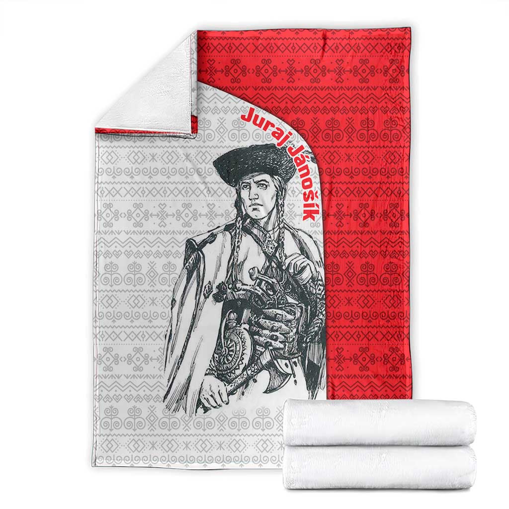 Juraj Janosik Slovakia Blanket with Folk Pattern Red White Legend Spirit