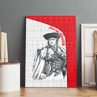 Juraj Janosik Slovakia Canvas Wall Art with Folk Pattern Red White Legend Spirit