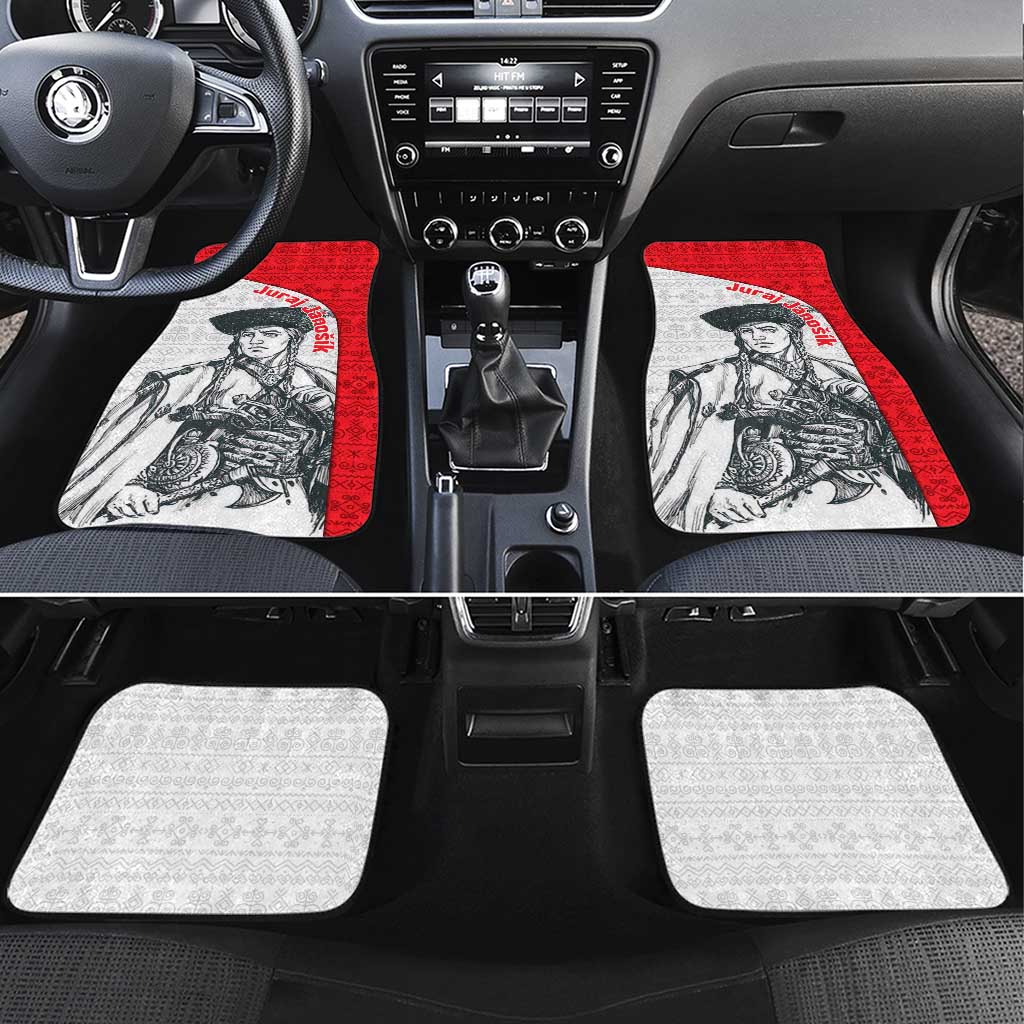 Juraj Janosik Slovakia Car Mats with Folk Pattern Red White Legend Spirit