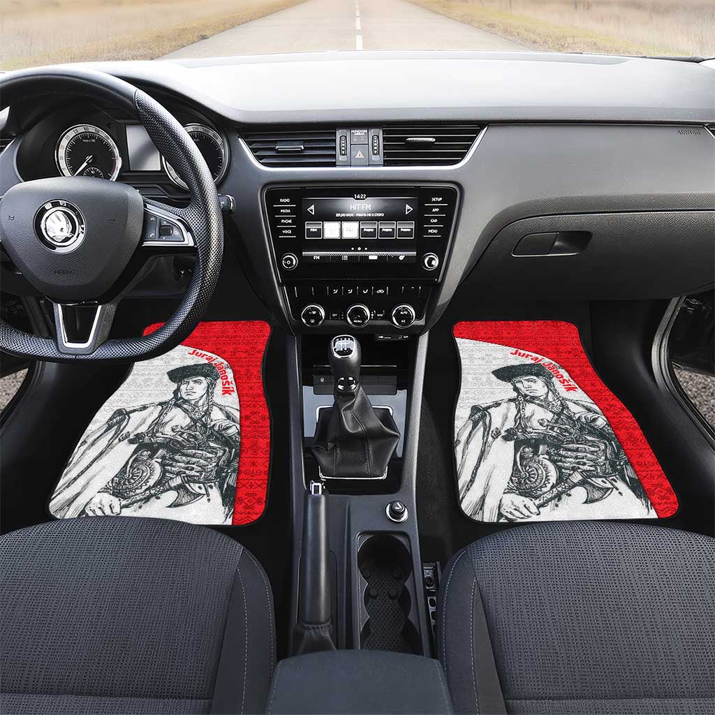 Juraj Janosik Slovakia Car Mats with Folk Pattern Red White Legend Spirit