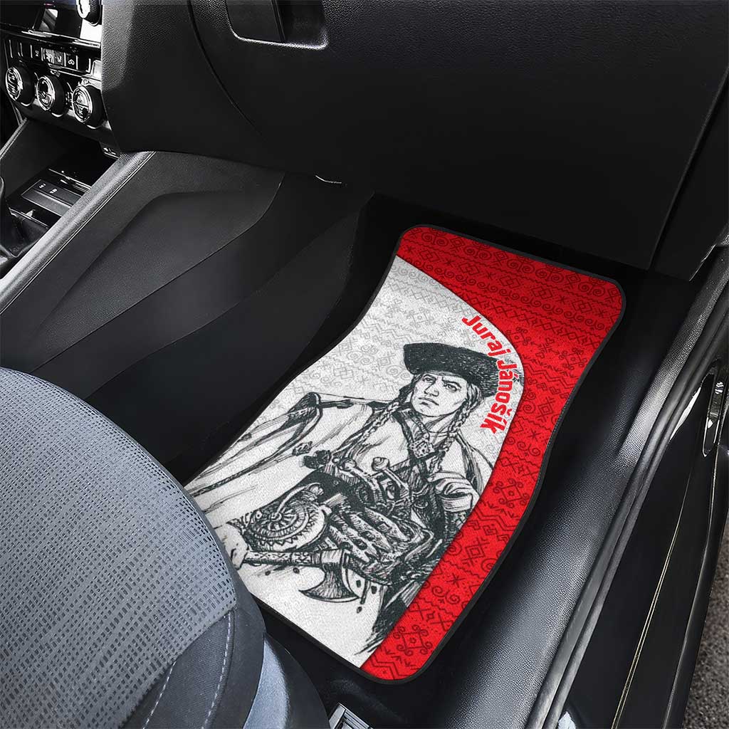 Juraj Janosik Slovakia Car Mats with Folk Pattern Red White Legend Spirit