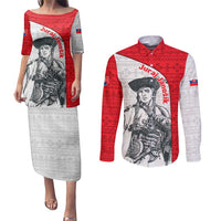 Juraj Janosik Slovakia Couples Matching Puletasi and Long Sleeve Button Shirt with Folk Pattern Red White Legend Spirit