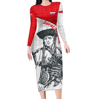 Juraj Janosik Slovakia Family Matching Long Sleeve Bodycon Dress and Hawaiian Shirt with Folk Pattern Red White Legend Spirit