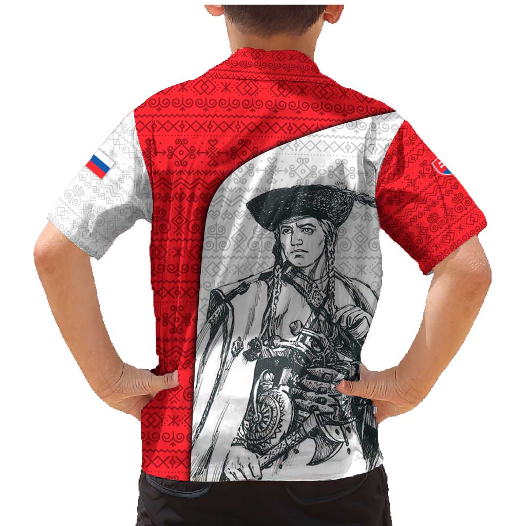 Juraj Janosik Slovakia Family Matching Mermaid Dress and Hawaiian Shirt with Folk Pattern Red White Legend Spirit