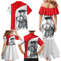 Juraj Janosik Slovakia Family Matching Mermaid Dress and Hawaiian Shirt with Folk Pattern Red White Legend Spirit