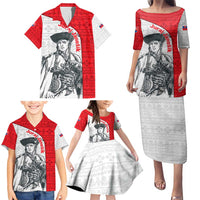 Juraj Janosik Slovakia Family Matching Puletasi and Hawaiian Shirt with Folk Pattern Red White Legend Spirit