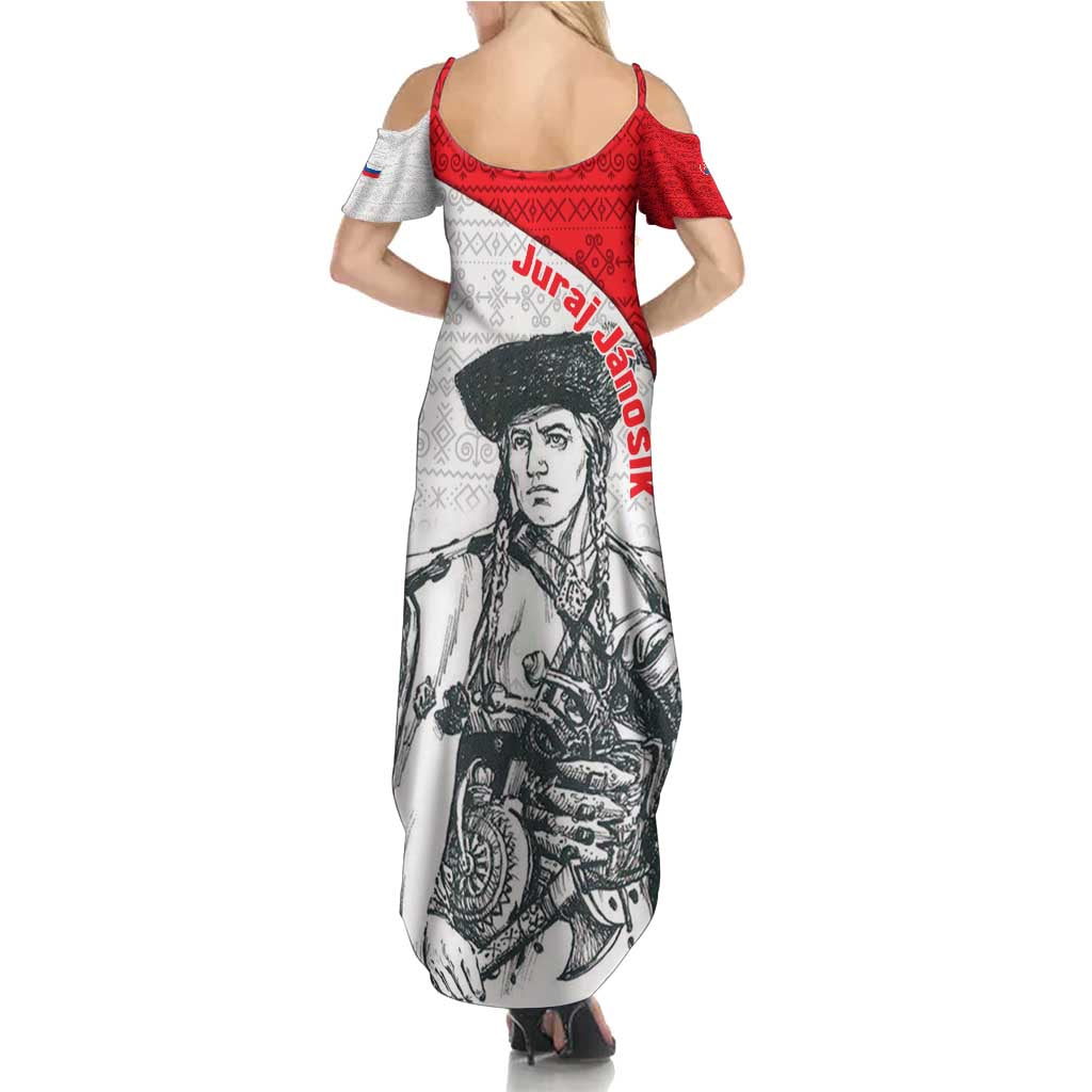 Juraj Janosik Slovakia Family Matching Summer Maxi Dress and Hawaiian Shirt with Folk Pattern Red White Legend Spirit