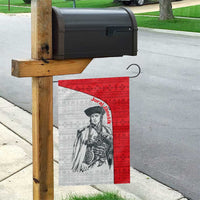 Juraj Janosik Slovakia Garden Flag with Folk Pattern Red White Legend Spirit