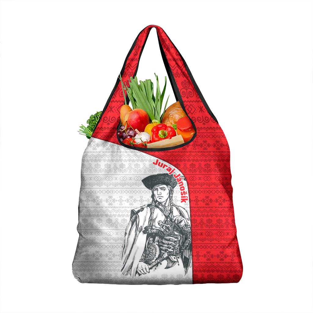 Juraj Janosik Slovakia Grocery Bag with Folk Pattern Red White Legend Spirit
