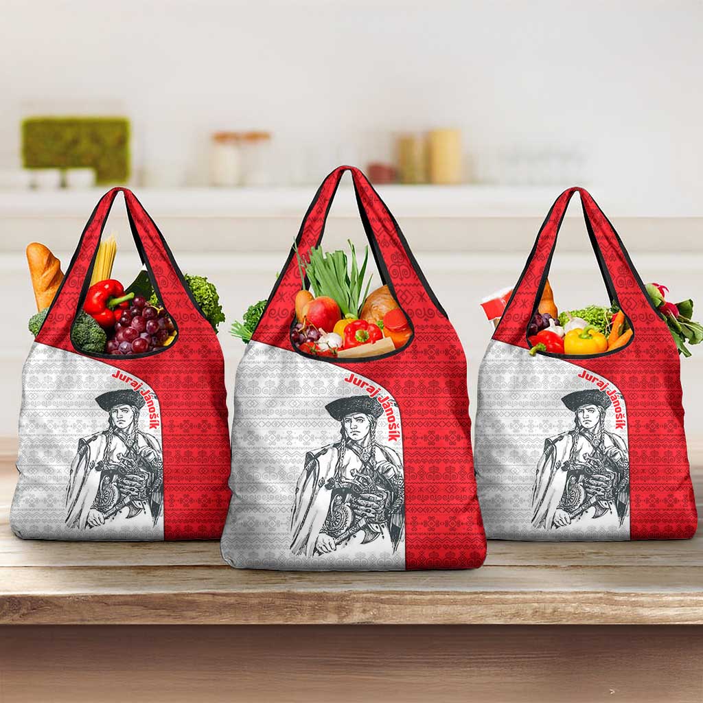 Juraj Janosik Slovakia Grocery Bag with Folk Pattern Red White Legend Spirit