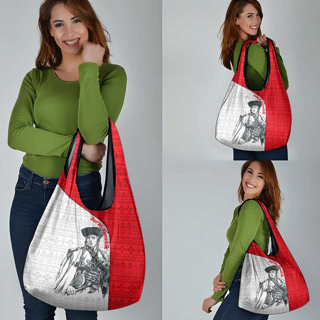 Juraj Janosik Slovakia Grocery Bag with Folk Pattern Red White Legend Spirit