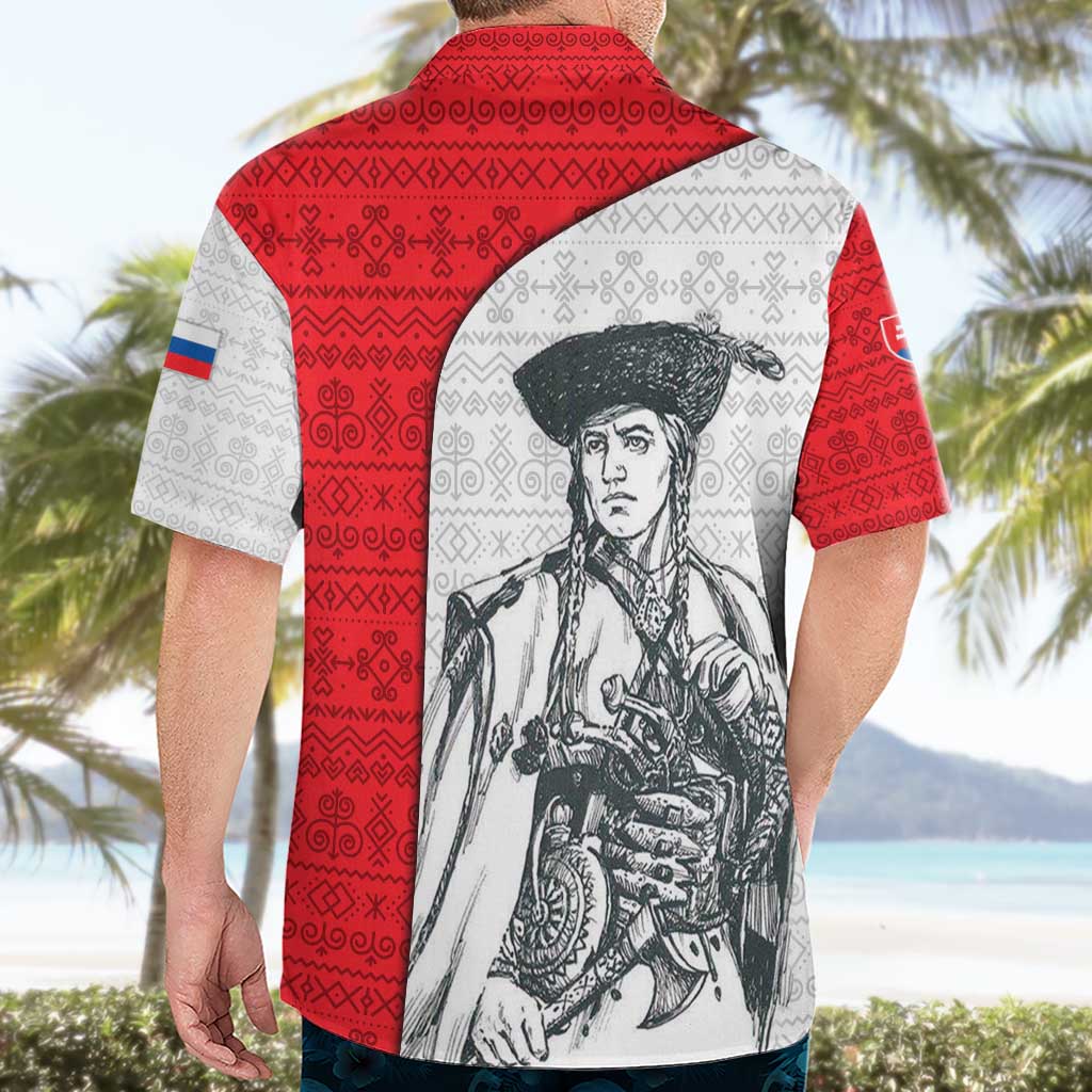 Juraj Janosik Slovakia Hawaiian Shirt with Folk Pattern Red White Legend Spirit