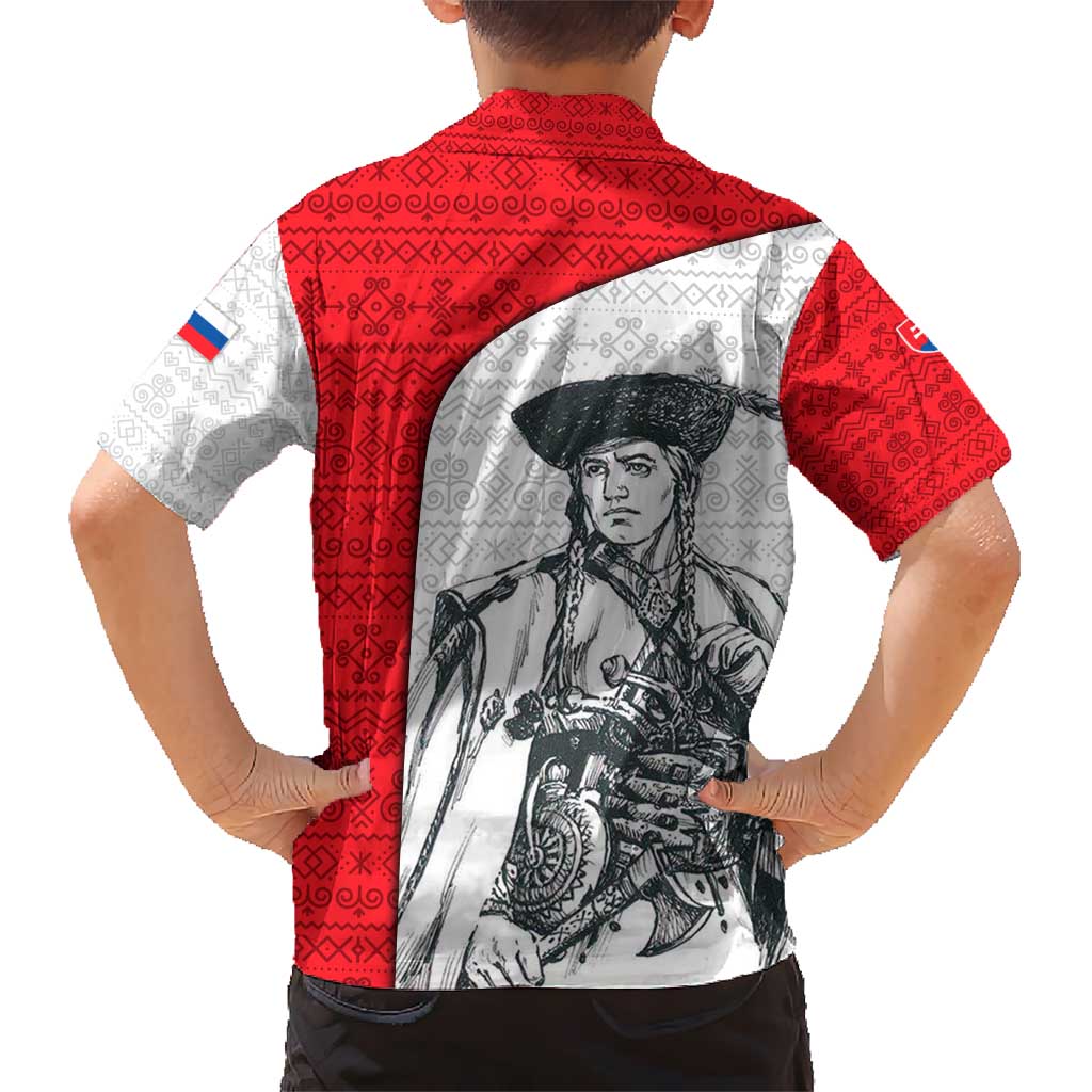 Juraj Janosik Slovakia Hawaiian Shirt with Folk Pattern Red White Legend Spirit