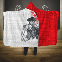 Juraj Janosik Slovakia Hooded Blanket with Folk Pattern Red White Legend Spirit
