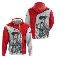 Juraj Janosik Slovakia Hoodie with Folk Pattern Red White Legend Spirit