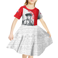 Juraj Janosik Slovakia Kid Short Sleeve Dress with Folk Pattern Red White Legend Spirit