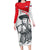 Juraj Janosik Slovakia Long Sleeve Bodycon Dress with Folk Pattern Red White Legend Spirit