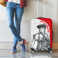 Juraj Janosik Slovakia Luggage Cover with Folk Pattern Red White Legend Spirit