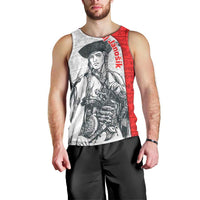 Juraj Janosik Slovakia Men Tank Top with Folk Pattern Red White Legend Spirit