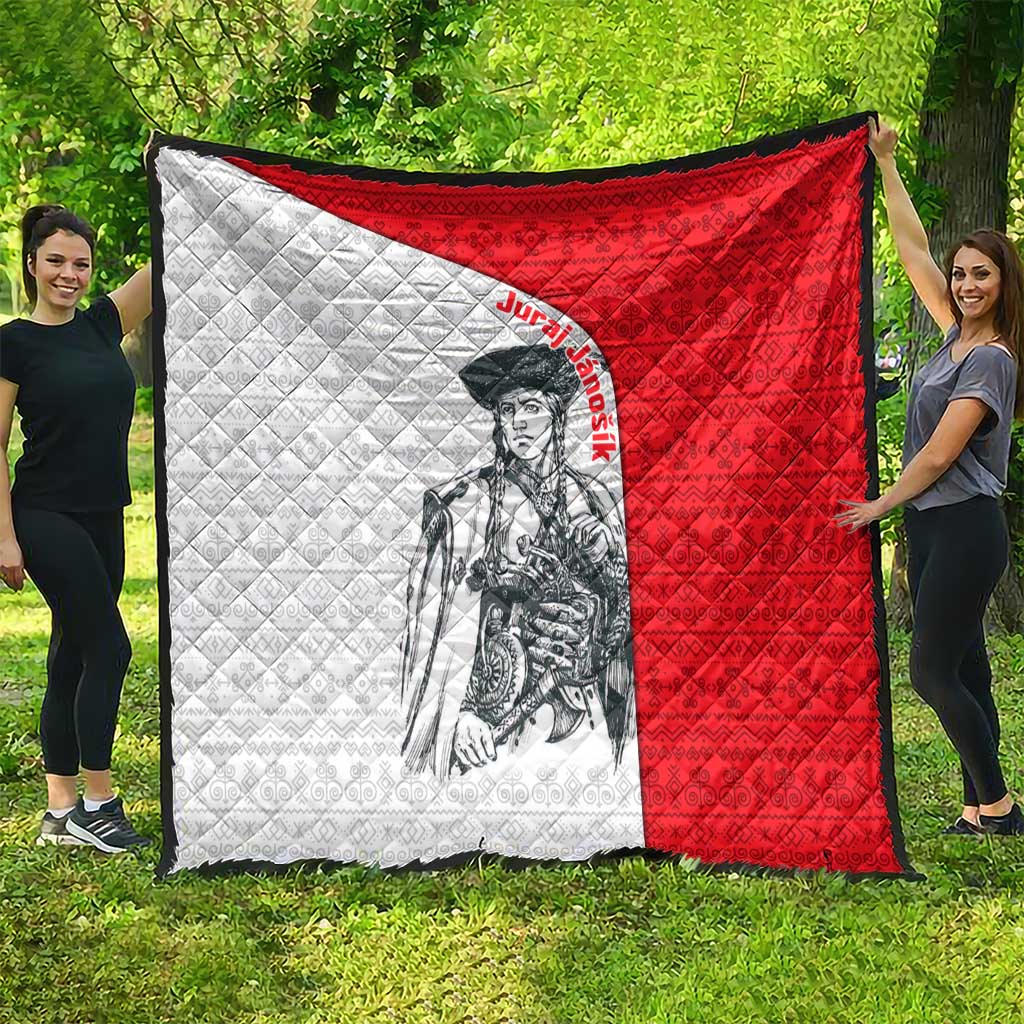 Juraj Janosik Slovakia Quilt with Folk Pattern Red White Legend Spirit