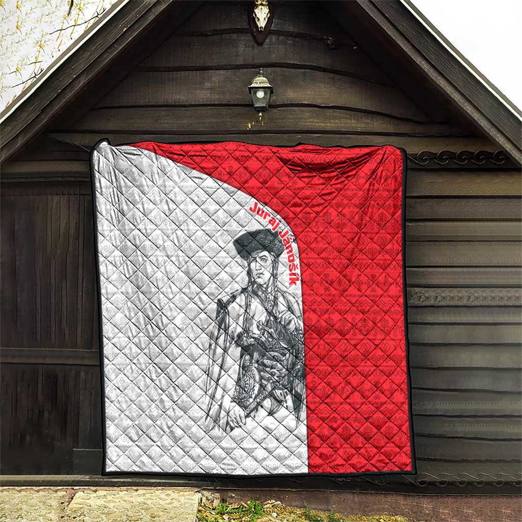 Juraj Janosik Slovakia Quilt with Folk Pattern Red White Legend Spirit