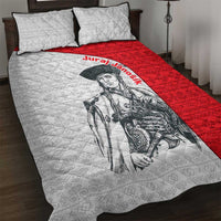 Juraj Janosik Slovakia Quilt Bed Set with Folk Pattern Red White Legend Spirit