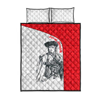 Juraj Janosik Slovakia Quilt Bed Set with Folk Pattern Red White Legend Spirit
