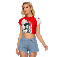 Juraj Janosik Slovakia Raglan Cropped T Shirt with Folk Pattern Red White Legend Spirit