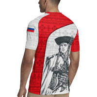 Juraj Janosik Slovakia Rugby Jersey with Folk Pattern Red White Legend Spirit