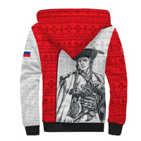 Juraj Janosik Slovakia Sherpa Hoodie with Folk Pattern Red White Legend Spirit