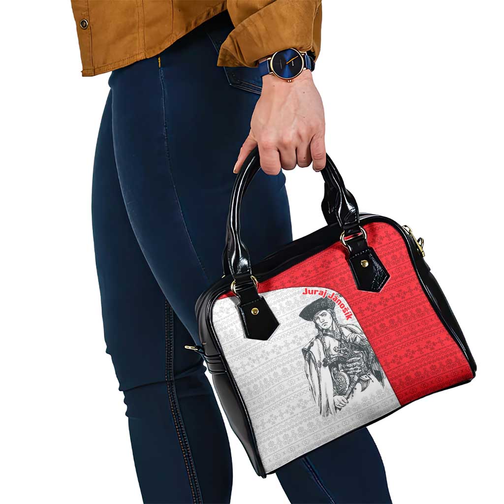 Juraj Janosik Slovakia Shoulder Handbag with Folk Pattern Red White Legend Spirit