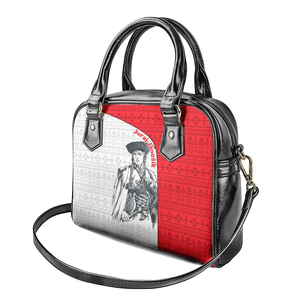 Juraj Janosik Slovakia Shoulder Handbag with Folk Pattern Red White Legend Spirit